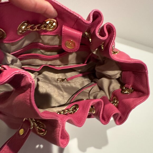 Michael Kors Leather Hobo Bag, Dark Pink, Large - Picture 4 of 5